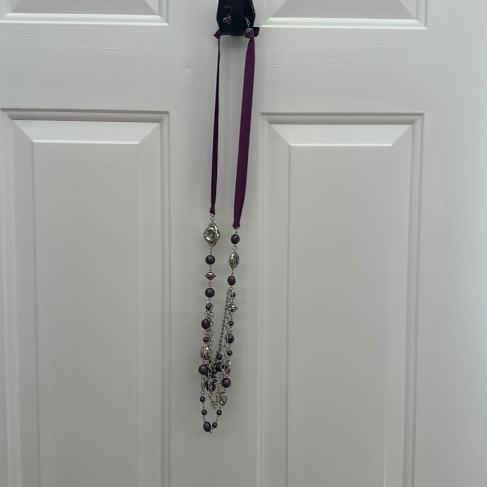 Long 20” purple necklace- new